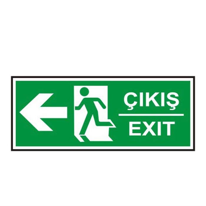 Exit-Çıkış Sol Ok Fotolümenli