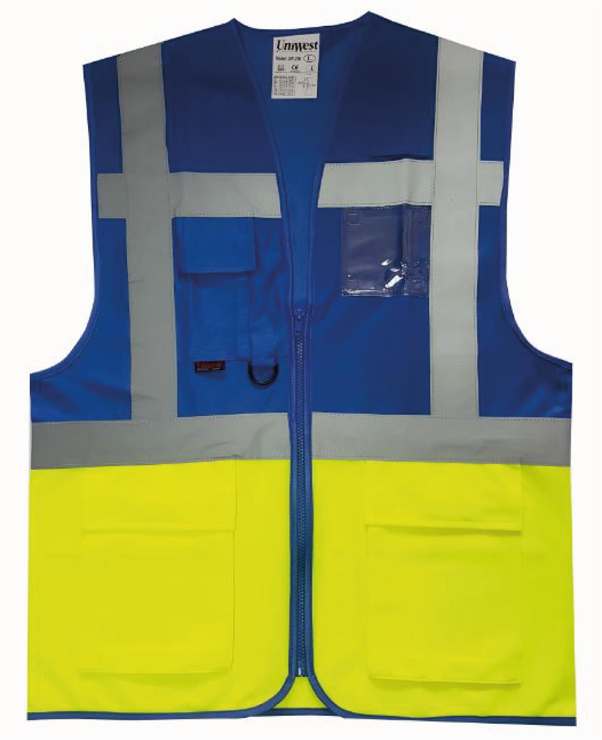 Uniwest Yönetici Yeleği Saks Mavi / Sarı