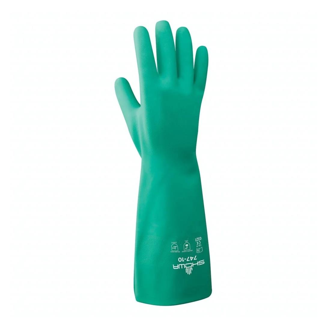 SHOWA 747 480 mm Uzun Kollu Nitril Kimyasal Korumalı Eldiven
