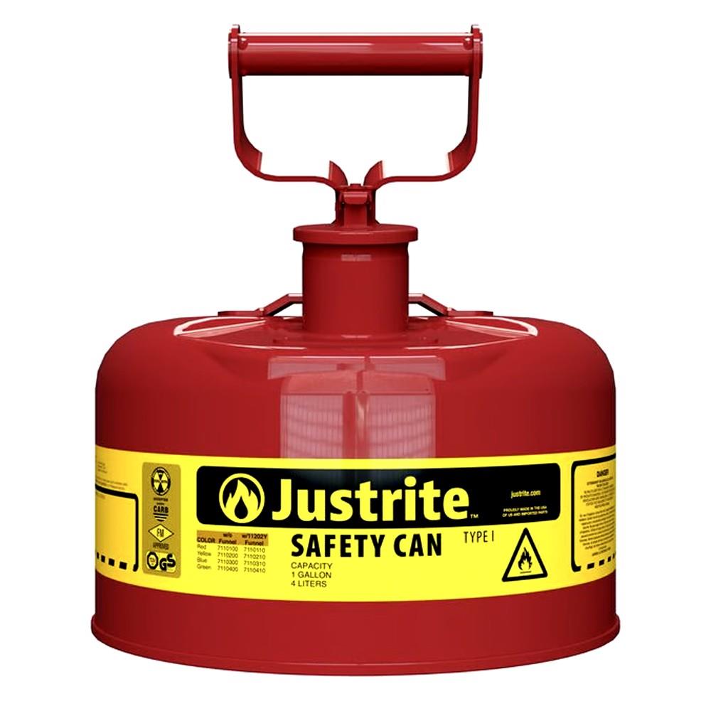 Justrite 7110100 4 Litre Çelik Yanıcı Madde Güvenlik Bidonu