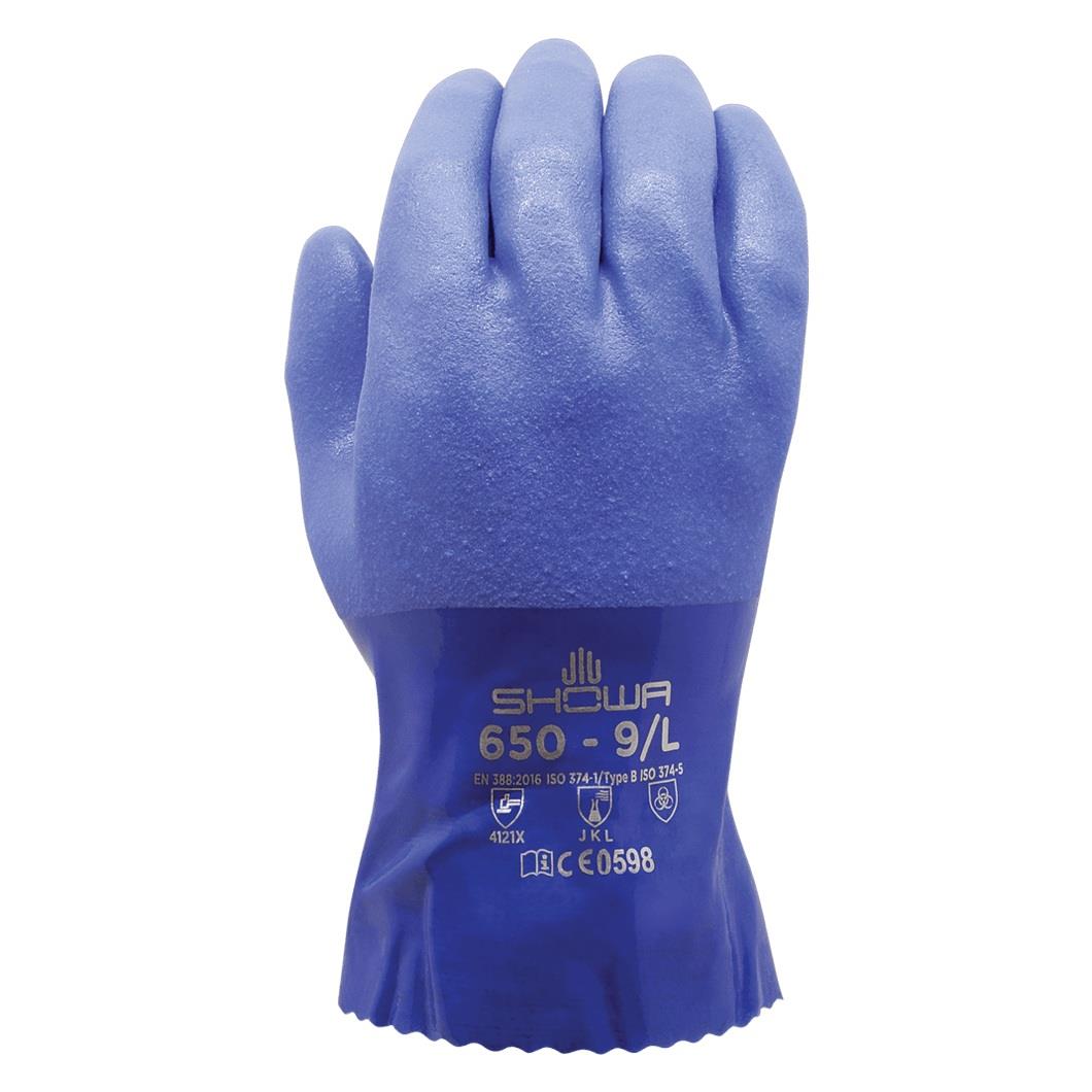 SHOWA 650 Antibakteriyel Ekstra PVC Kaplı Kimyasal Korumalı Eldiven
