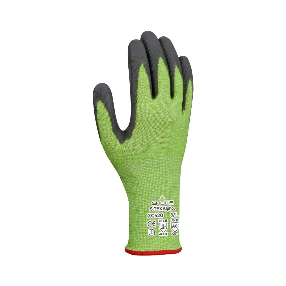 SHOWA S-TEX Alpha XC520 İnce Poliüretan Kaplamalı F Sınıfı Kesilme Eldiveni