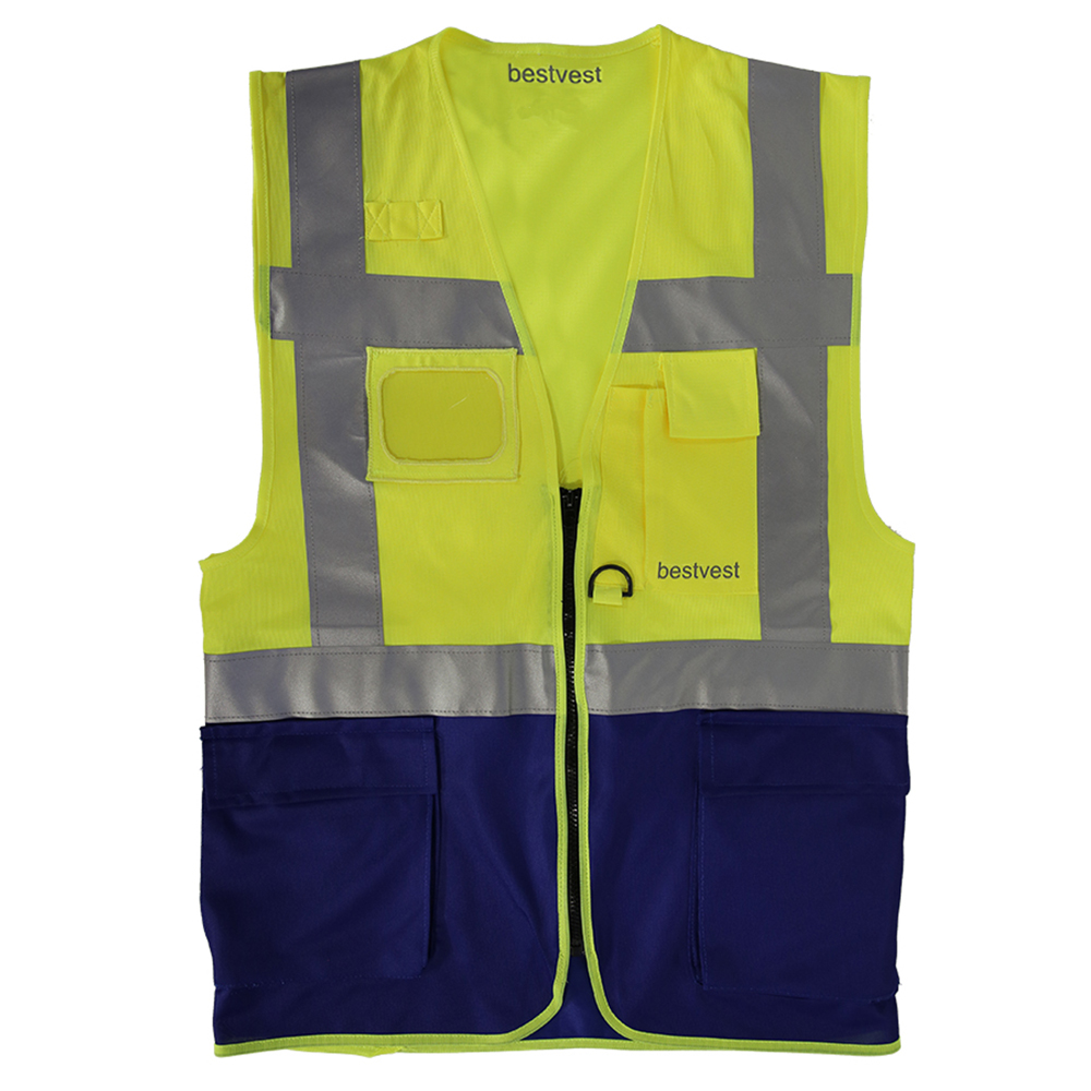 Bestvest Reflektörlü Sarı Lacivert Mühendis Yeleği