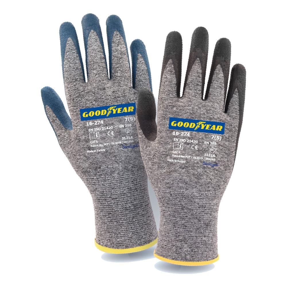 Goodyear 16-274 Mavi Kaplamalı Melanj Astarlı İş Eldiveni