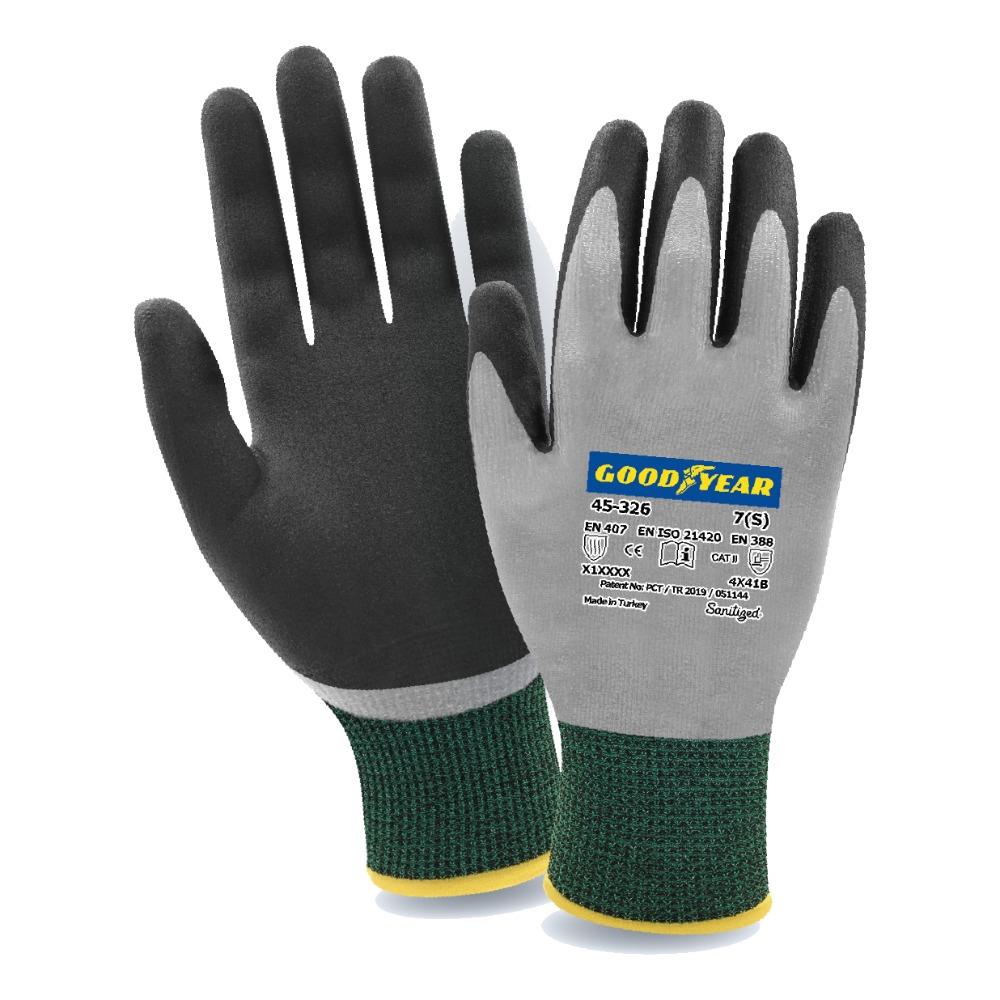 Goodyear 45-326 Kesilme Dirençli Tam Kaplı Çift Kaplamalı İş Eldiveni