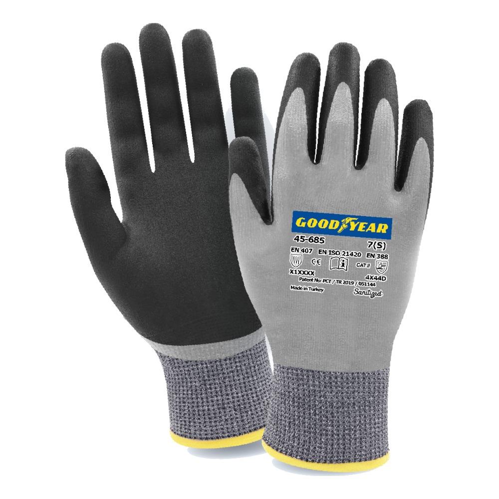 Goodyear 45-685 Kesilme Dirençli Tam Kaplı Çift Kaplamalı İş Eldiveni