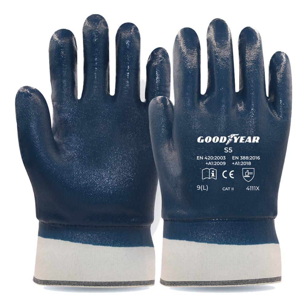 Goodyear S5 Manşetli Tam Nitril Kaplı İş Eldiveni
