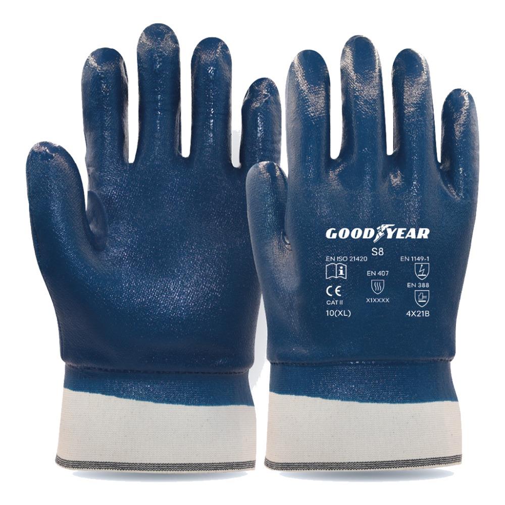 Goodyear S8 Antistatik Manşetli Nitril İş Eldiveni