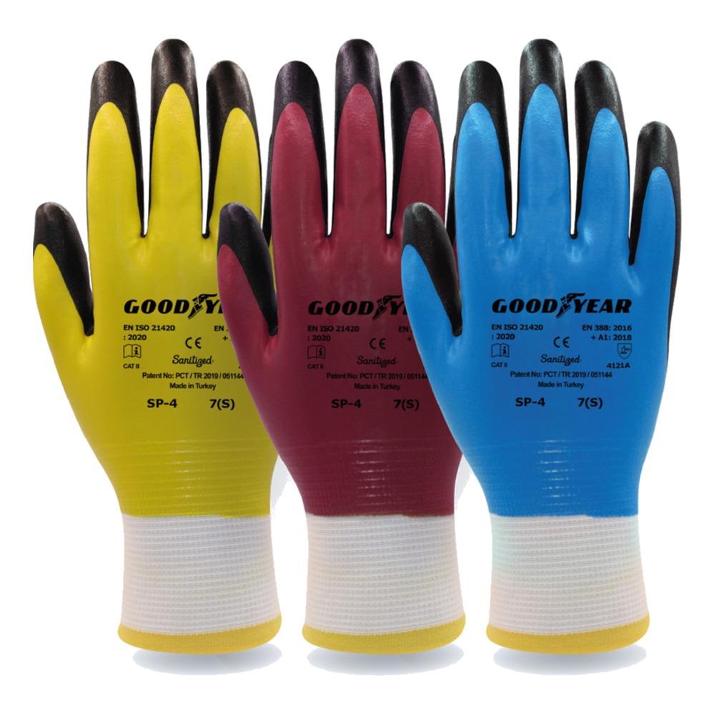 Goodyear SP-4 Parmak Ucu Takviyeli Nitril İş Eldiveni