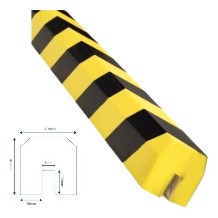 Puffyguard U Profil Kenar Koruyucu 1 Metre Sarı Siyah