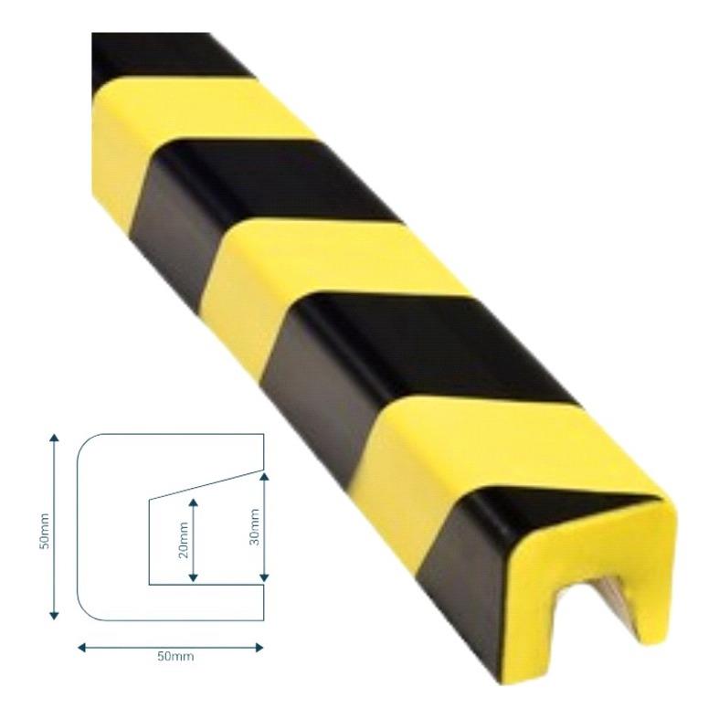 Puffyguard V Kenar Koruyucu Profil 1 Metre Sarı Siyah