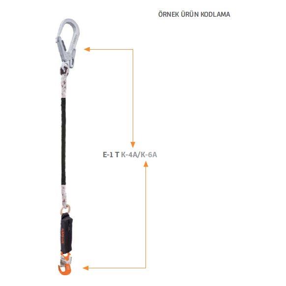 Kaya Safety E-1 T SERİSİ Tek Kol Şok Emicili Twisted Lanyard