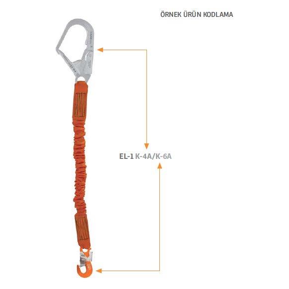 Kaya Safety EL-1 SERİSİ Tek Kol Şok Emicili Elastik Lanyard