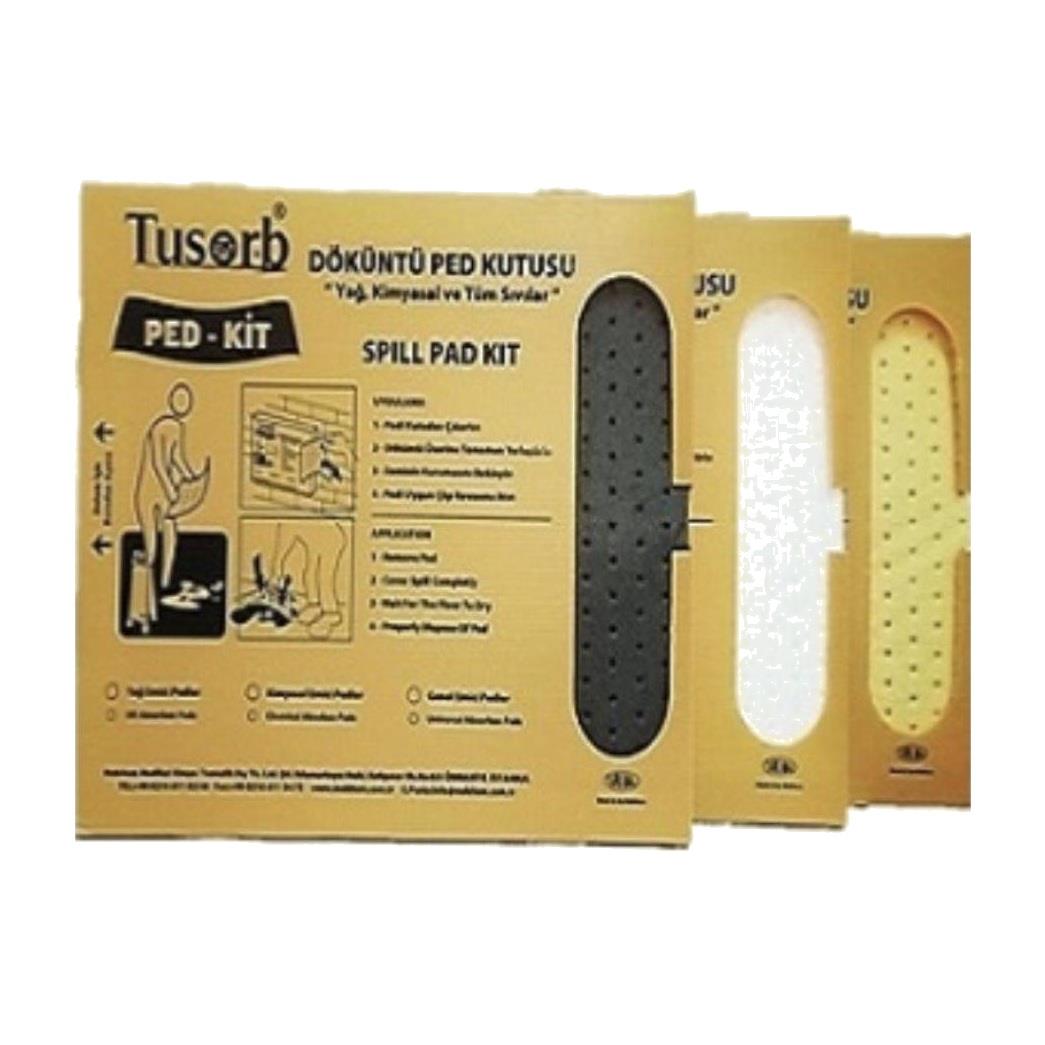Tusorb PED-KIT Döküntü Ped Kutusu (Yağ, Kimyasal ve Genel Amaçlı)