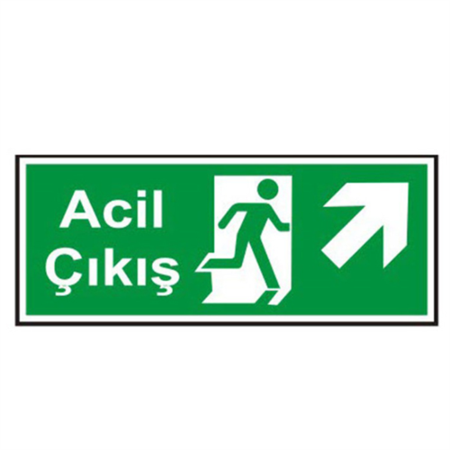 Acil Çıkış Sağ Yukarı Ok Fotolümenli