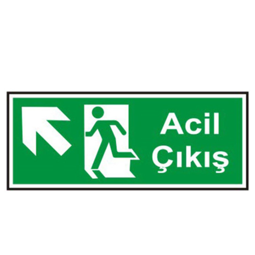 Acil Çıkış Sol Yukarı Ok Fotolümenli