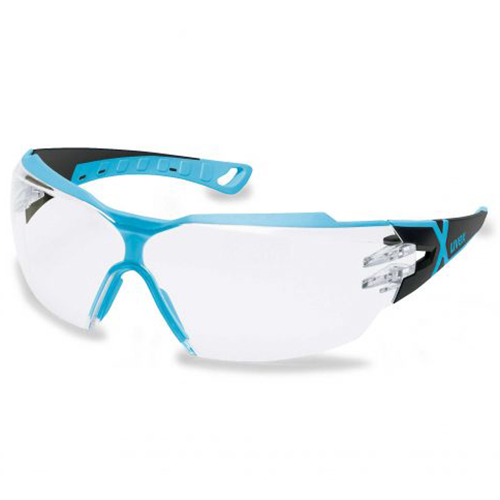 Uvex Pheos Cx2 İş Gözlüğü (Siyah/Açık Mavi Çerçeve Şeffaf Cam)