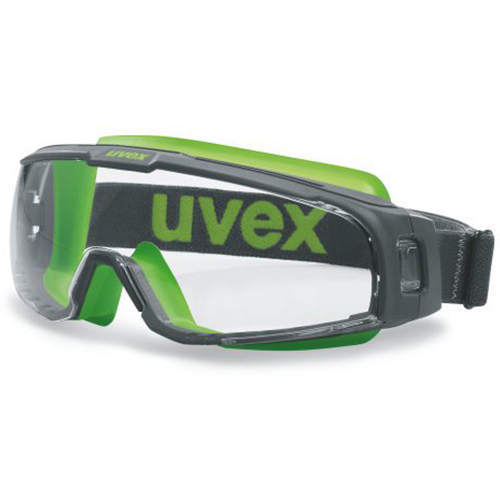 Uvex U-Sonic Geniş Görüş İş Gözlüğü Yeşil Çerçeve (Şeffaf PC Cam)