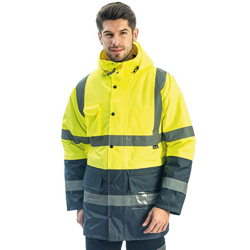 myForm EVEREST HI-VIS-TWO - TONE LONG CEKET Reflektörlü İki Renkli Parka (Sarı-Lacivert)