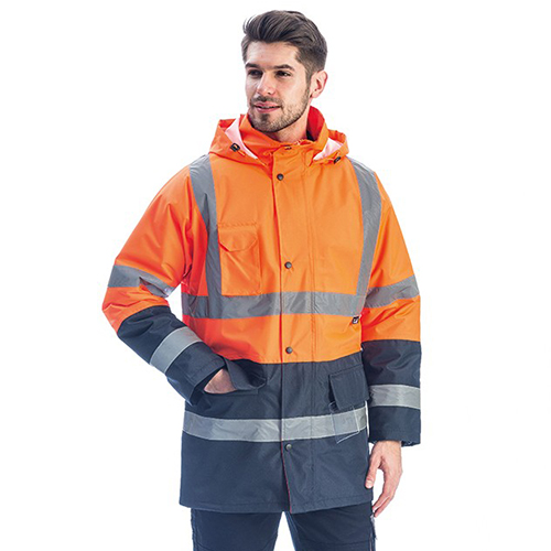 myForm EVEREST HI-VIS TWO- TONE LONG Ceket Reflektörlü Parka (Turuncu-Lacivert)