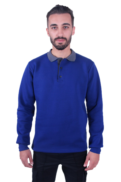 Consept Alina Polo Yaka Sweatshirt Mavi