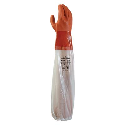 SHOWA 640 PVC Kaplı 60 cm Tam Kol Korumalı Kimyasal İş Eldiveni