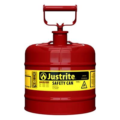 Justrite 7120100 8 Litre Çelik Yanıcı Madde Güvenlik Bidonu