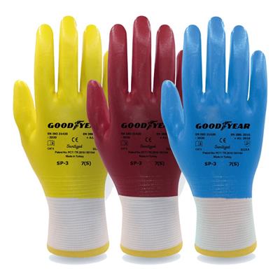 Goodyear SP-3 Nitril Kaplamalı Renkli İş Eldiveni