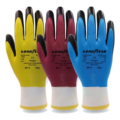 Goodyear SP-4 Parmak Ucu Takviyeli Nitril İş Eldiveni
