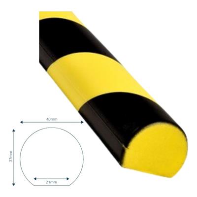 Puffyguard D Yüzey ve Yarı Köşe Koruyucu 1 Metre Sarı Siyah