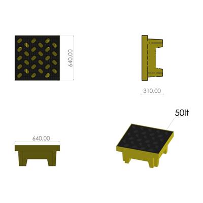BBU Safety SCN 200 Döküntü Paleti Tek Varil Kapasiteli (50 lt)