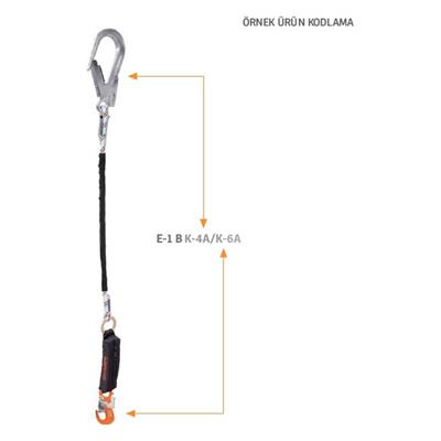 Kaya Safety E-1 B SERİSİ Tek Kol Şok Emicili Braided Lanyard
