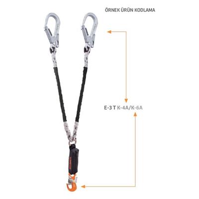 Kaya Safety E-3 T SERİSİ Çift Kol Şok Emicili Twisted Lanyard