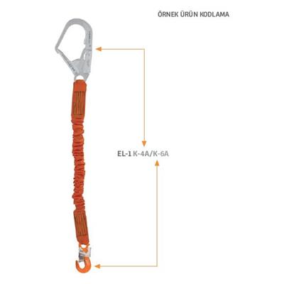 Kaya Safety EL-1 SERİSİ Tek Kol Şok Emicili Elastik Lanyard