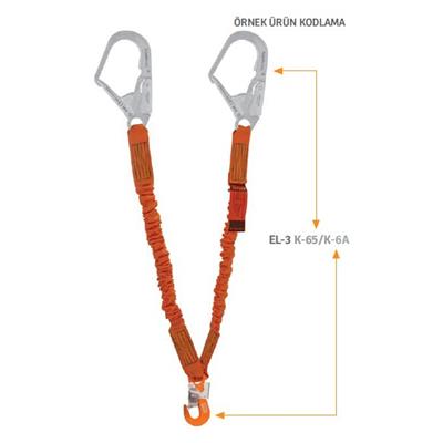 Kaya Safety EL-3 SERİSİ Çift Kol Şok Emicili Elastik Lanyard