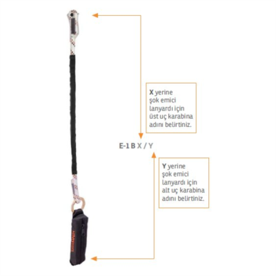 Kaya Safety E-1 B SERİSİ Tek Kol Şok Emicili Braided Lanyard