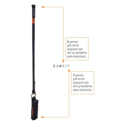 Kaya Safety E-1 W SERİSİ Tek Kol Şok Emicili Webbing Lanyard