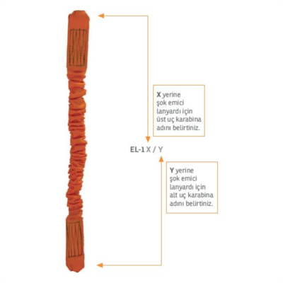 Kaya Safety EL-1 SERİSİ Tek Kol Şok Emicili Elastik Lanyard