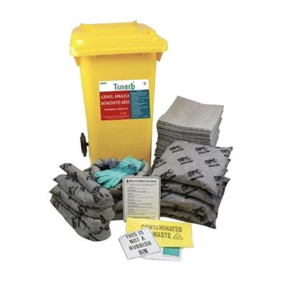 Tusorb GDK-08 Genel Amaçlı Döküntü Kiti 125 Litre (Tekerlekli Konteyner)